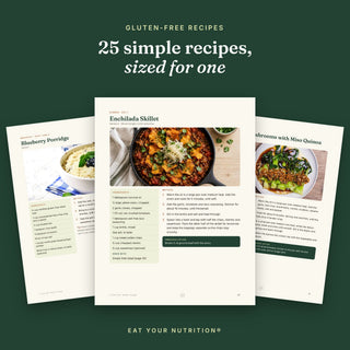 Gluten-free recipes from the guide: Blueberry Porridge, Enchilada Skillet and Bok Choy and Mushrooms with Miso Quinoa