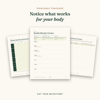 Printable Weekly Rhythm Tracker, Meal Plan Worksheet and Food and Mood Tracker