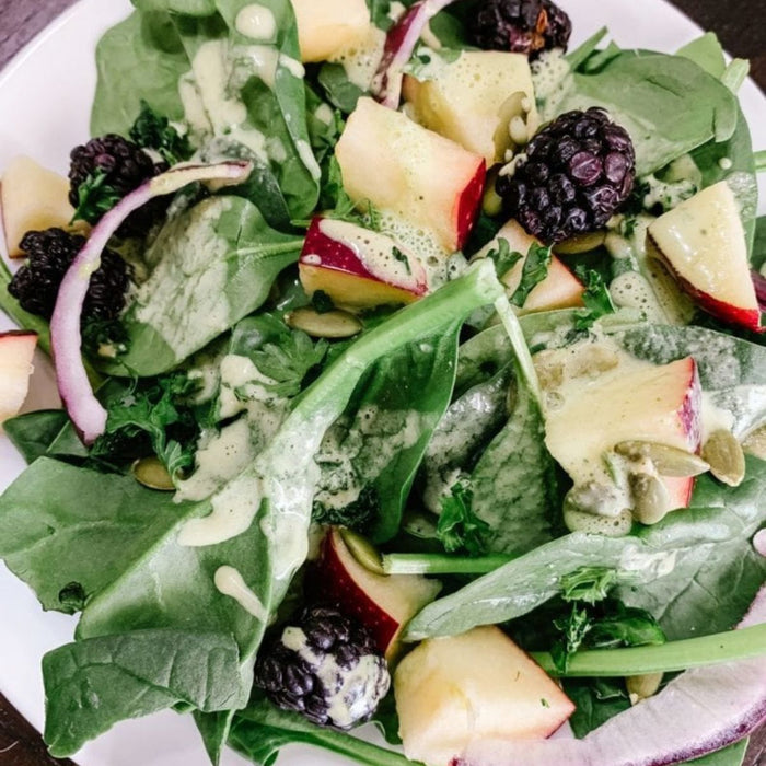 Super Food Salad With Cilantro Tahini Dressing
