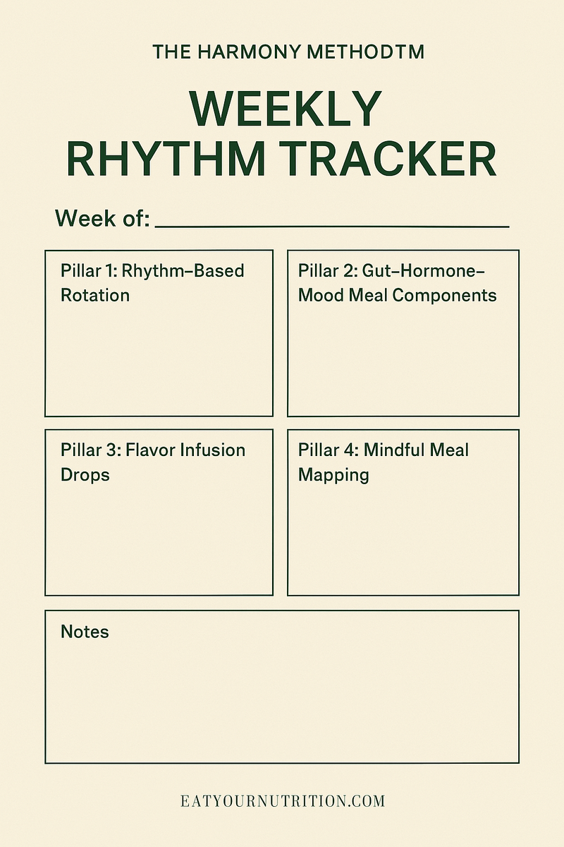 The Harmony Method™ weekly rhythm tracker.